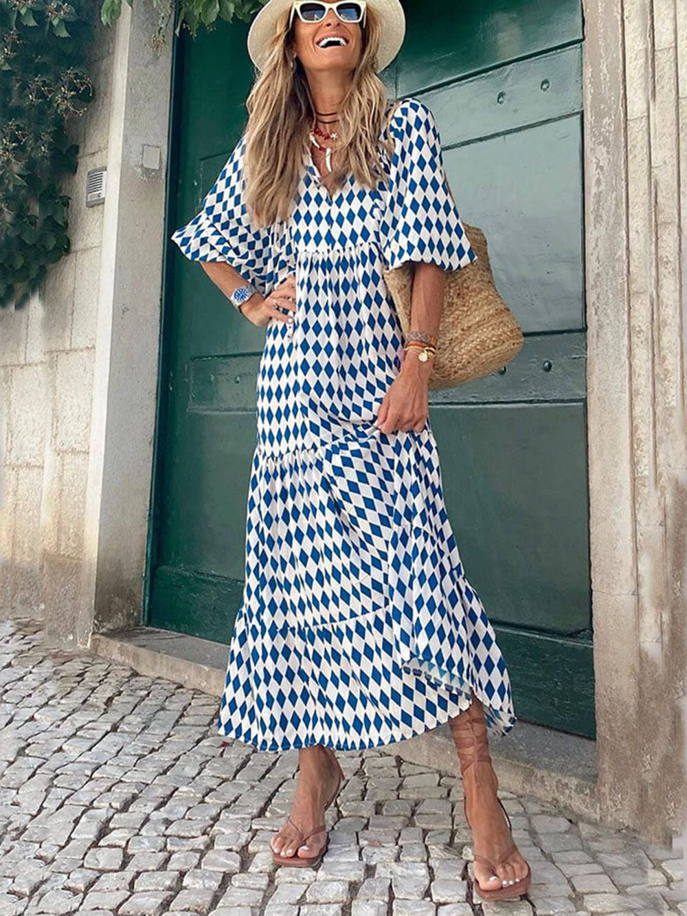 AVELOR Bohemia Print Maxi Dress