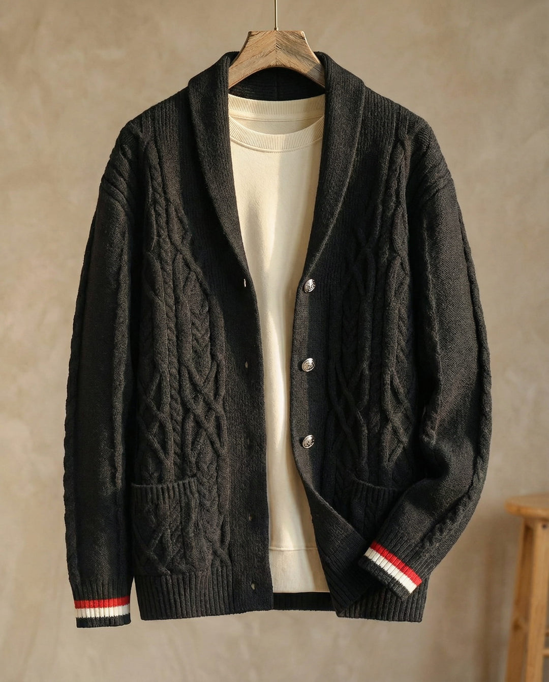Giovanni Zopfstrick-Strickjacke