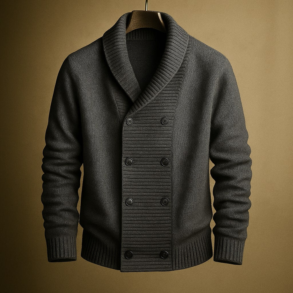 Marco Strickjacke aus Baumwolle mit Schalkragen