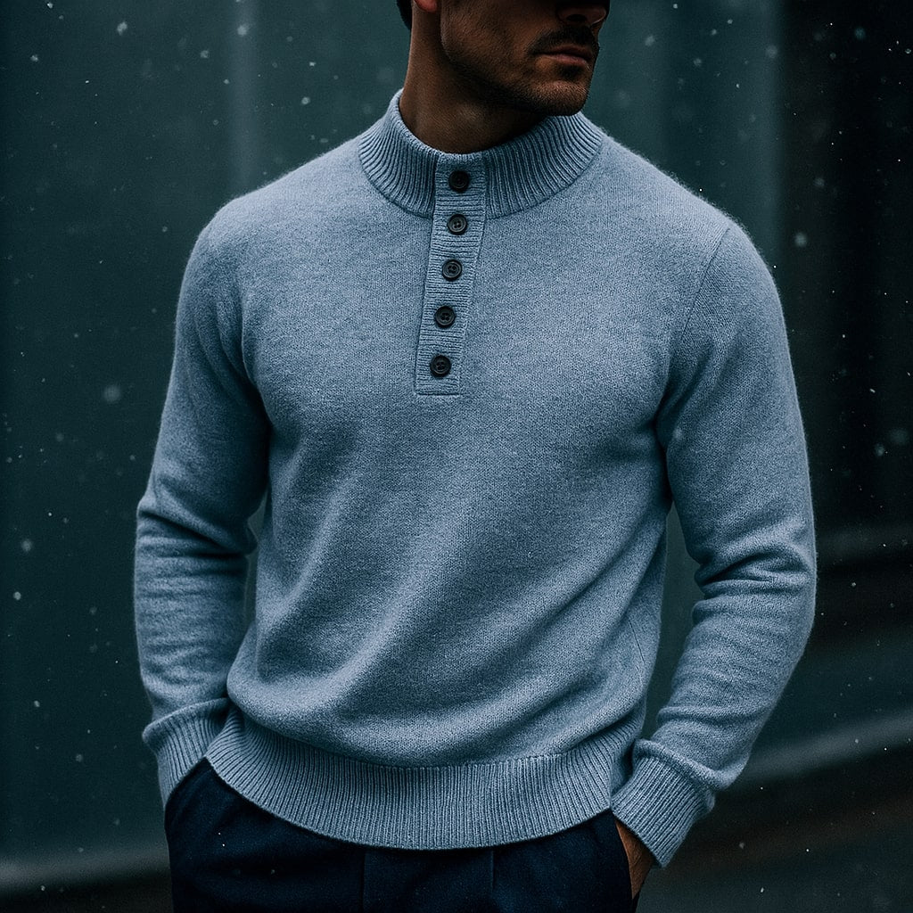 Sebastian Wollpullover mit Knopfleiste