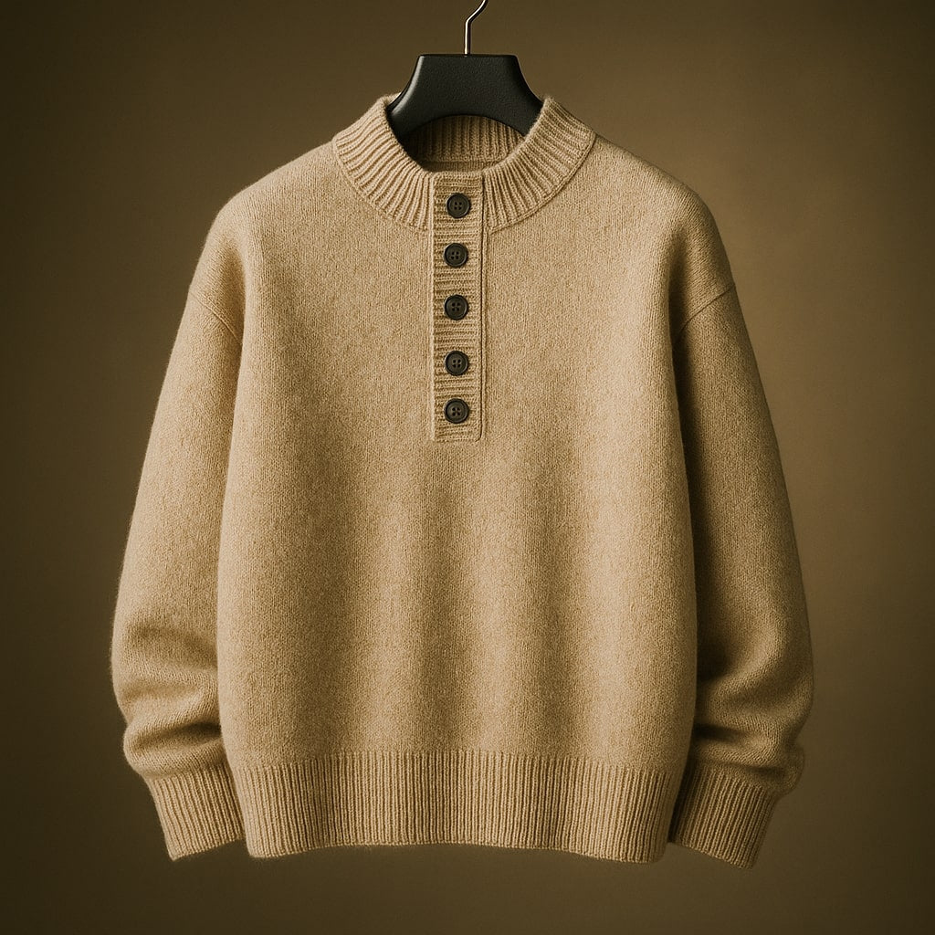 Sebastian Wollpullover mit Knopfleiste