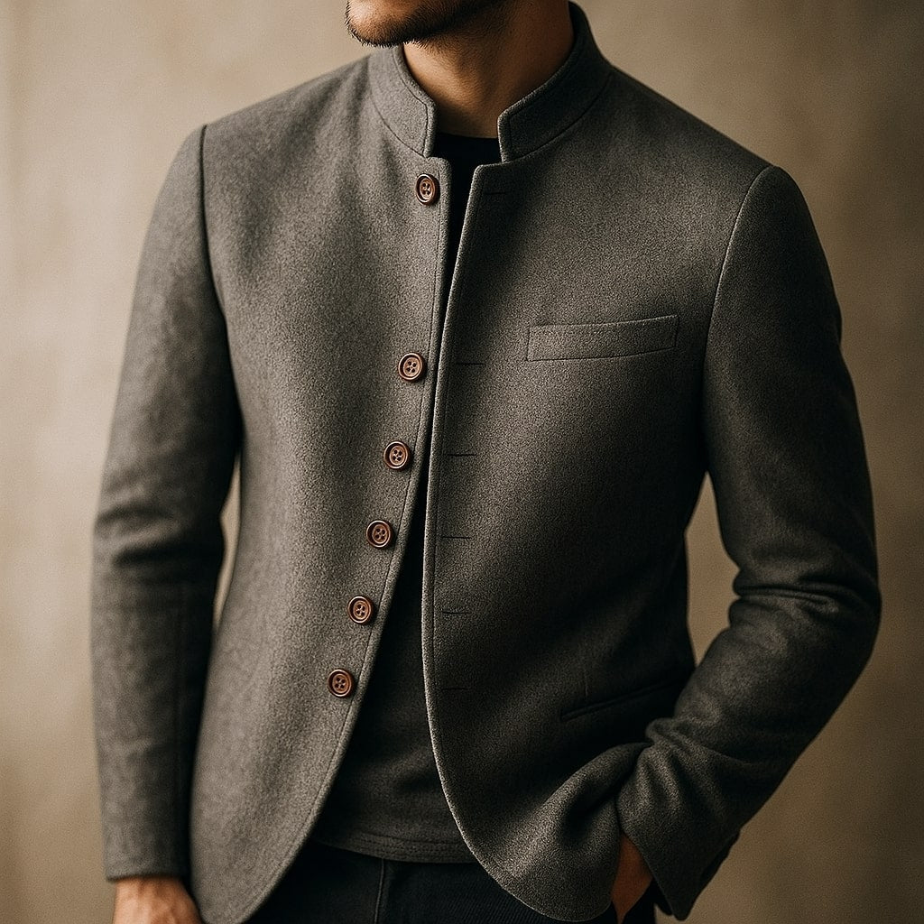 Matteo Wolljacke mit Stehkragen