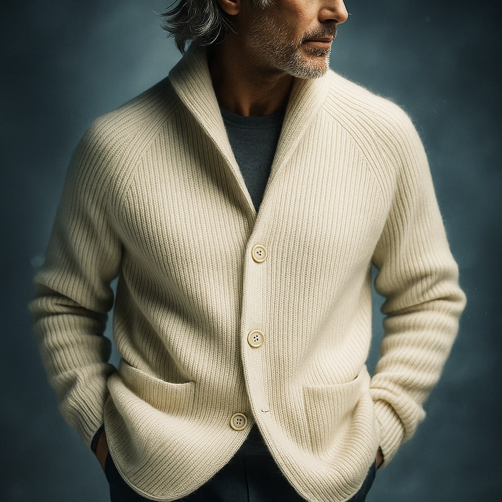 Lorenzo Strickjacke mit Schalkragen