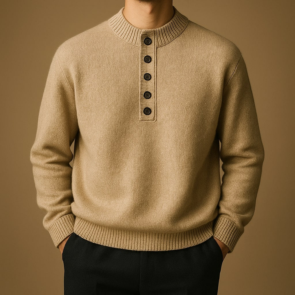Sebastian Wollpullover mit Knopfleiste