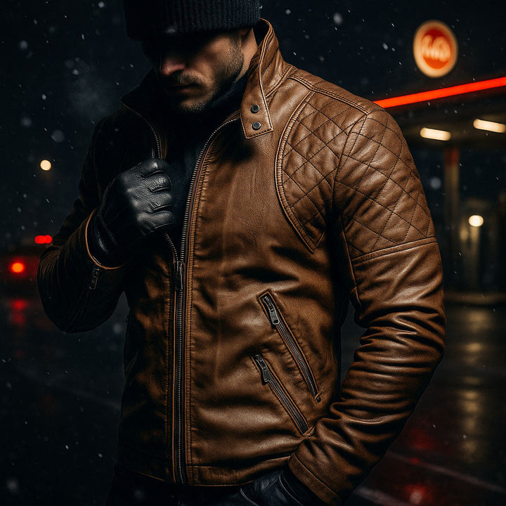 Dario Leder-Motorradjacke