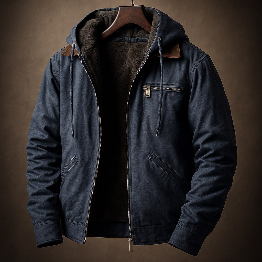 Luca Strukturierte Jacke mit Kapuze