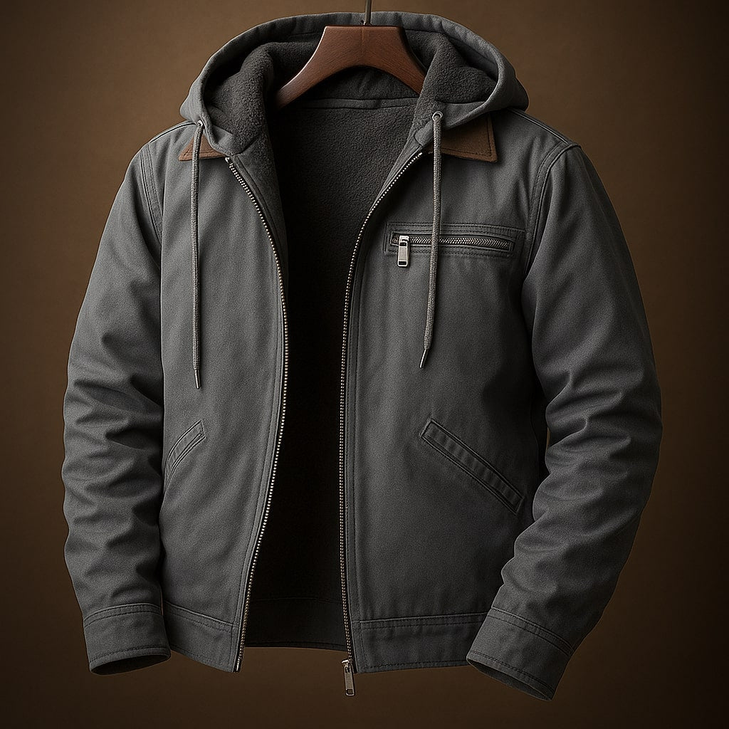 Luca Strukturierte Jacke mit Kapuze