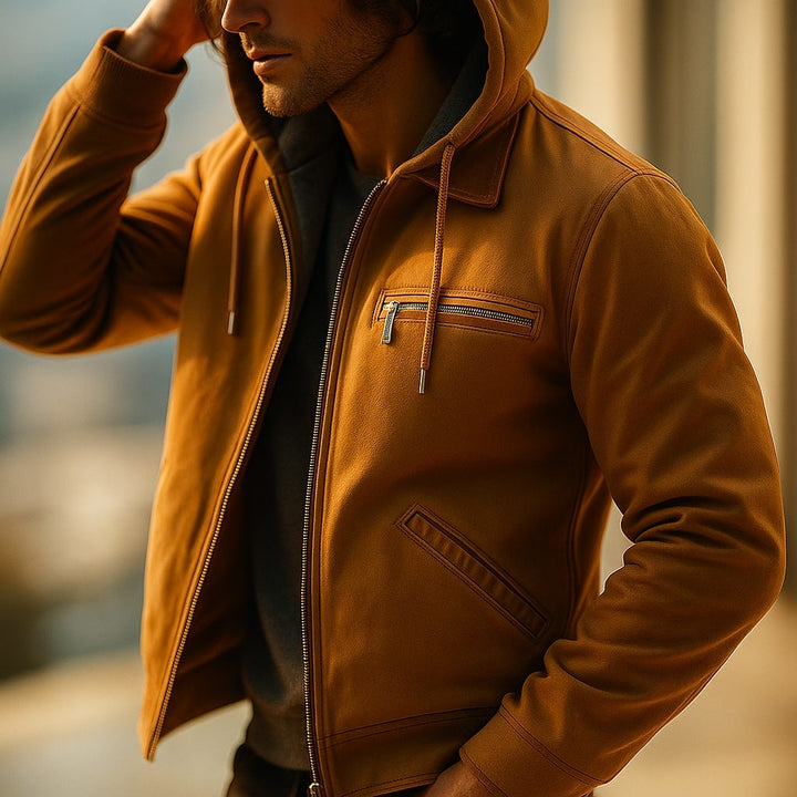 Luca Strukturierte Jacke mit Kapuze