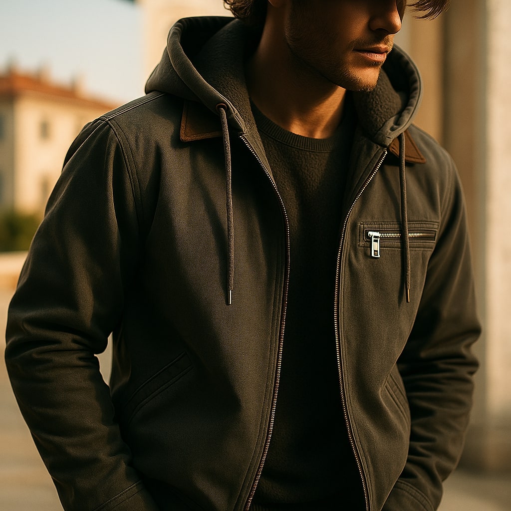 Luca Strukturierte Jacke mit Kapuze