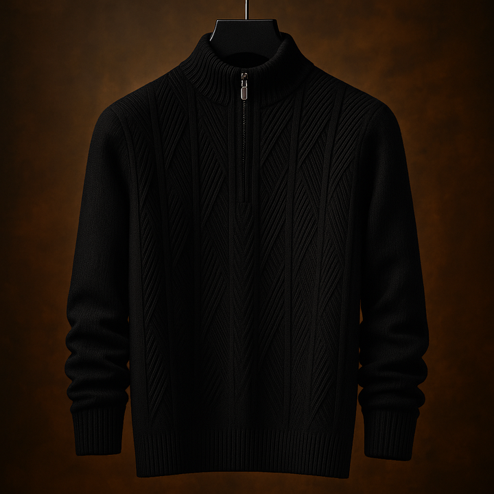 Dario Strukturierter Troyer mit kurzem Reißverschluss
