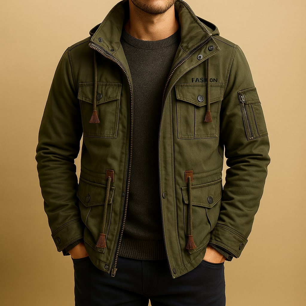 Dario Gefütterte Utility-Jacke aus Baumwolle