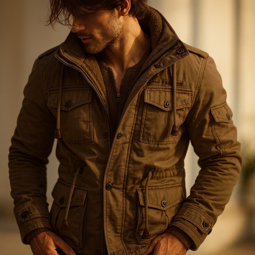 Dario Gefütterte Utility-Jacke aus Baumwolle
