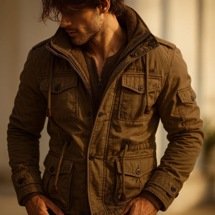 Dario Gefütterte Utility-Jacke aus Baumwolle