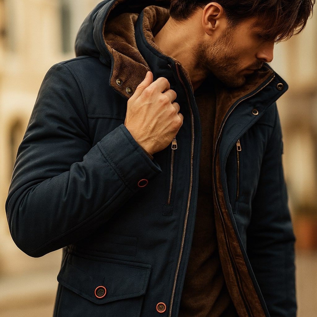 Riccardo Gefütterte Baumwolljacke mit Kapuze