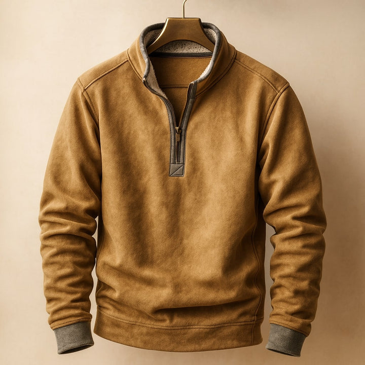 Stefano Fleece-Pullover mit kurzem Reißverschluss
