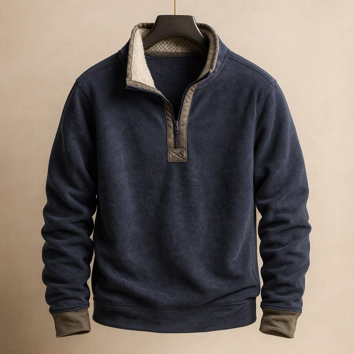 Stefano Fleece-Pullover mit kurzem Reißverschluss