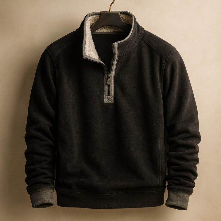 Stefano Fleece-Pullover mit kurzem Reißverschluss