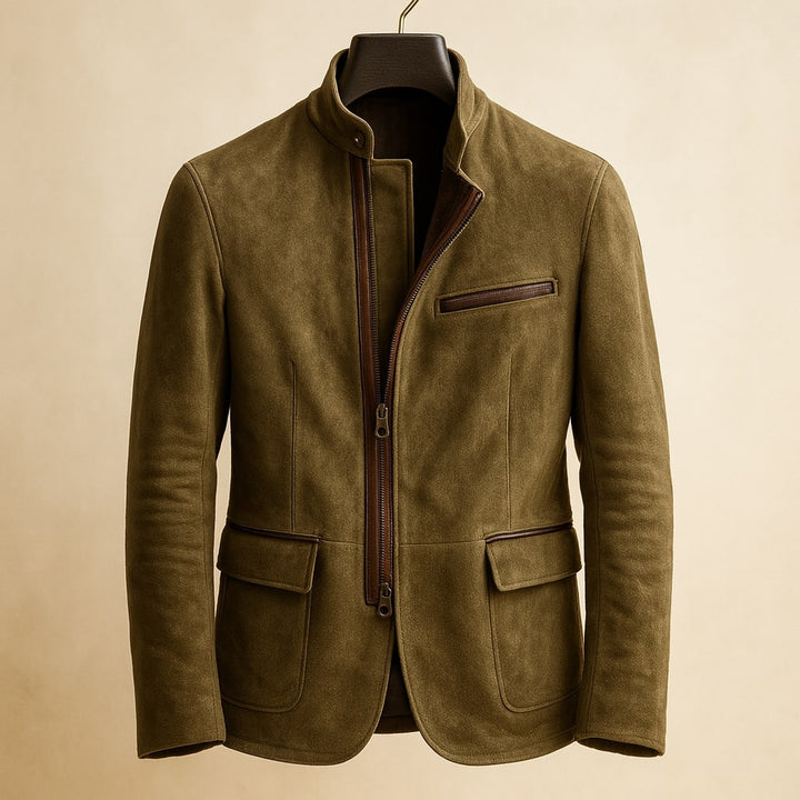 Vittorio Wildleder-Optik-Jacke mit Reißverschluss