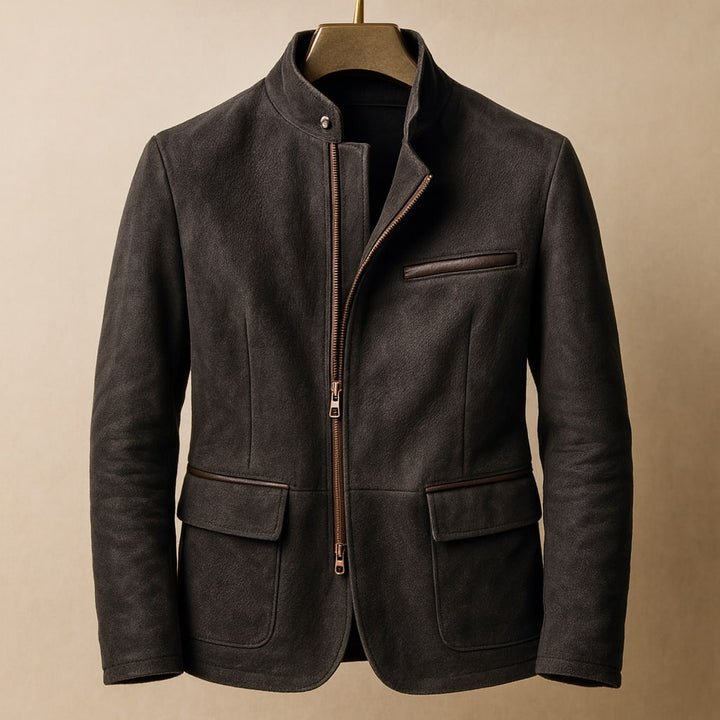 Vittorio Wildleder-Optik-Jacke mit Reißverschluss
