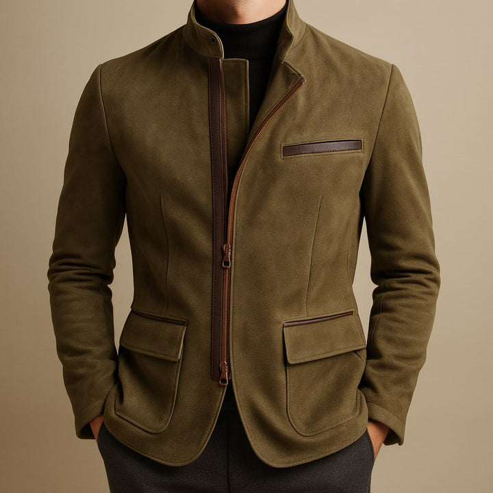 Vittorio Wildleder-Optik-Jacke mit Reißverschluss
