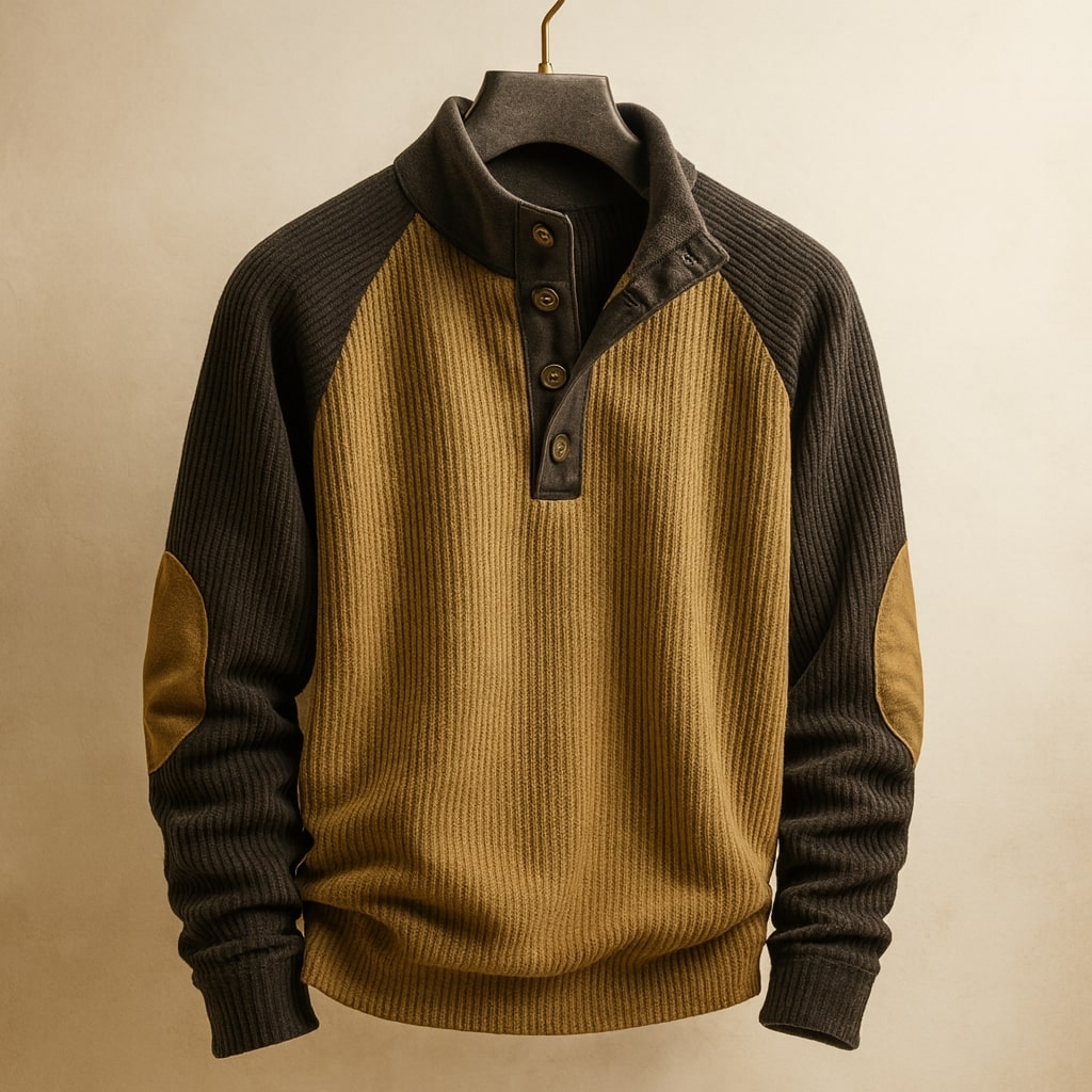 Ettore Strukturierter Henley-Pullover