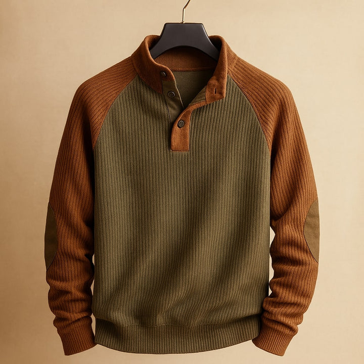 Ettore Strukturierter Henley-Pullover