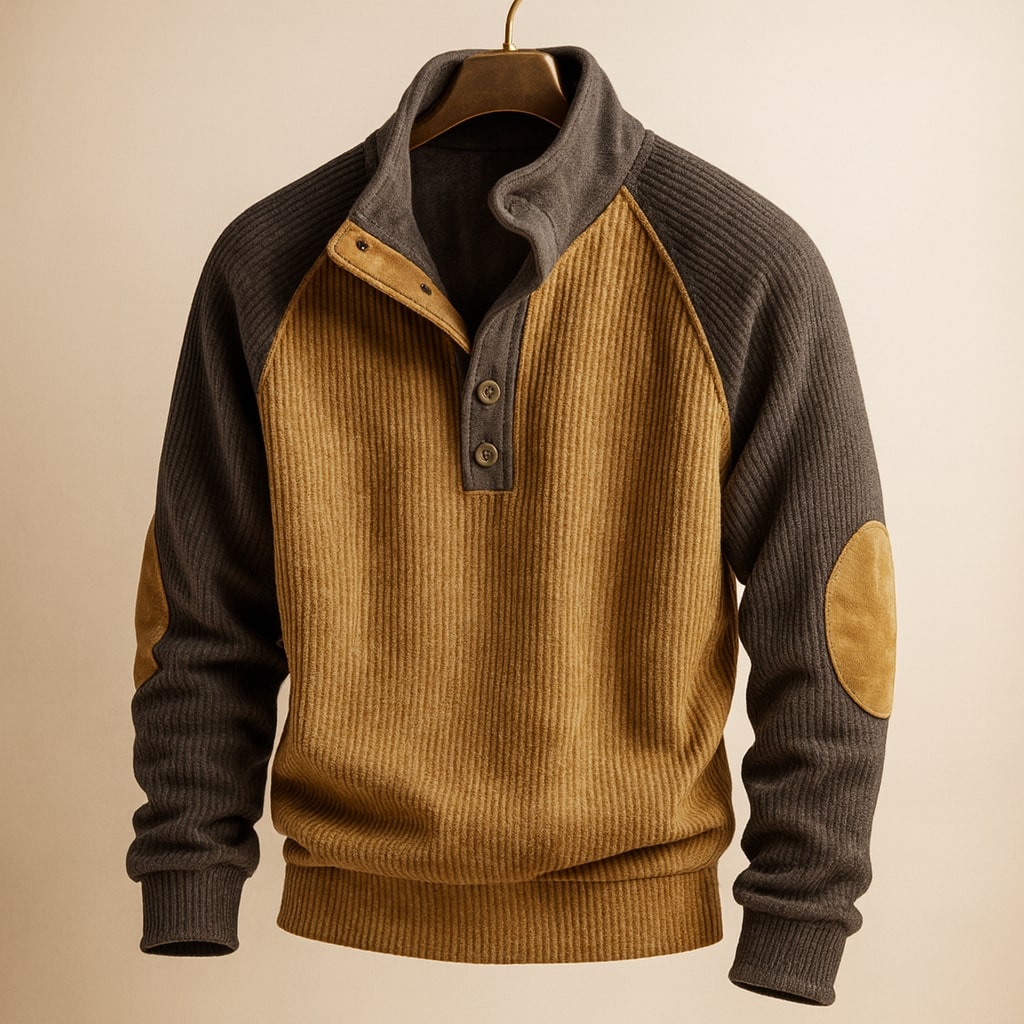 Ettore Strukturierter Henley-Pullover
