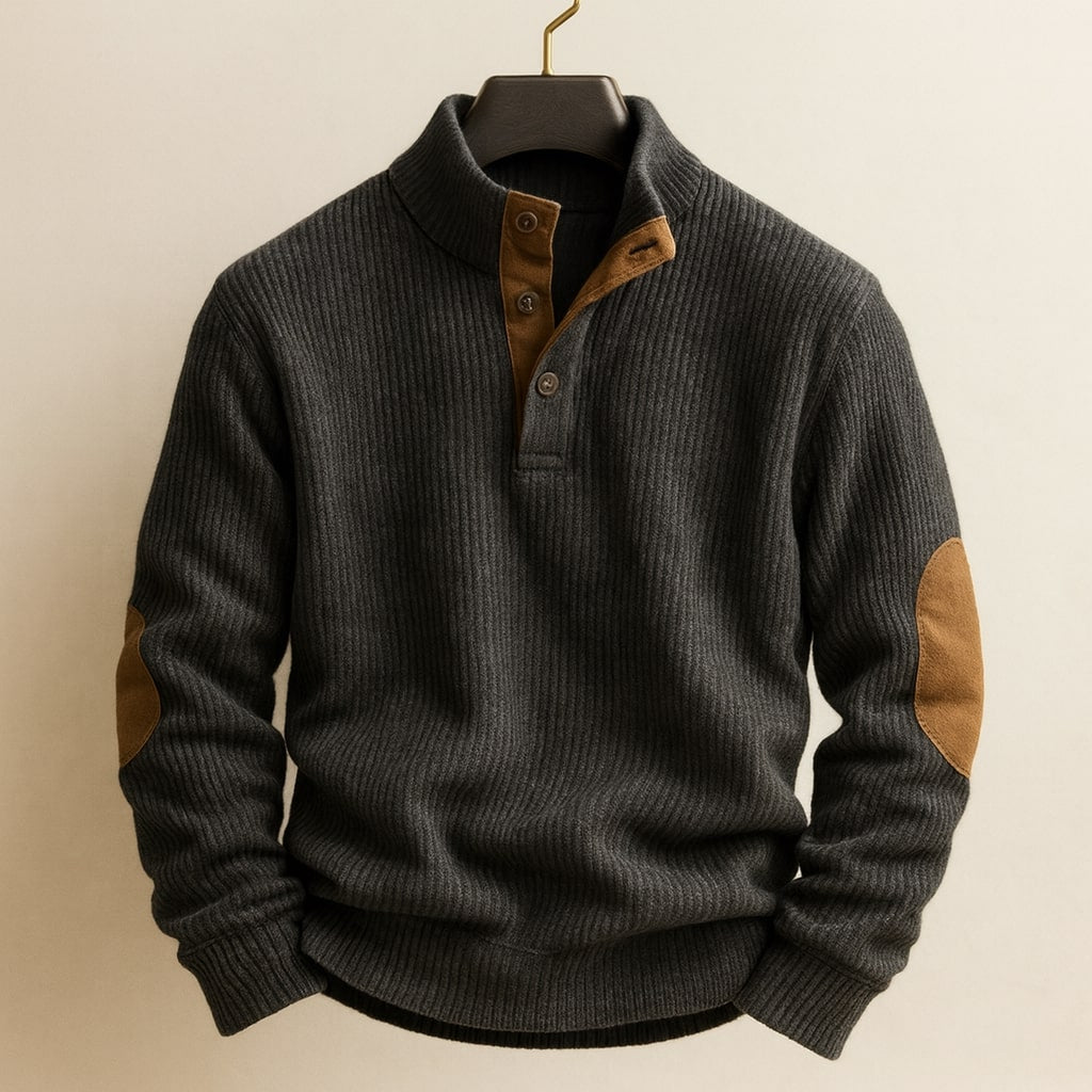 Ettore Strukturierter Henley-Pullover