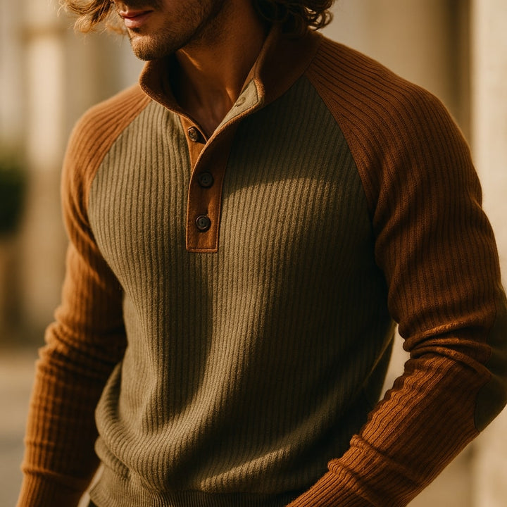 Ettore Strukturierter Henley-Pullover