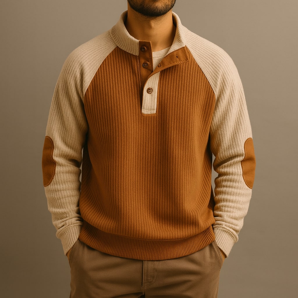 Ettore Strukturierter Henley-Pullover