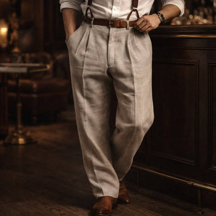 Lorenzo Bundfaltenhose aus Baumwolle