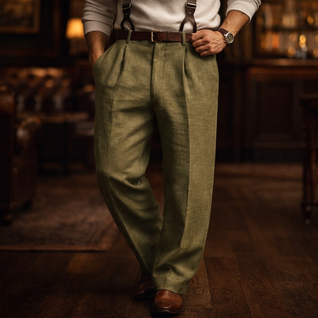 Lorenzo Bundfaltenhose aus Baumwolle