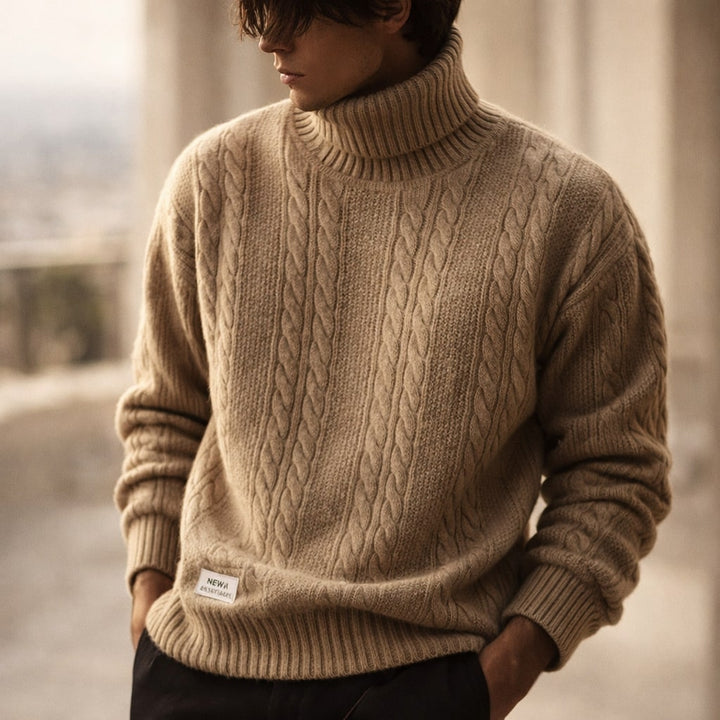 Alberto Zopfstrick-Rollkragenpullover
