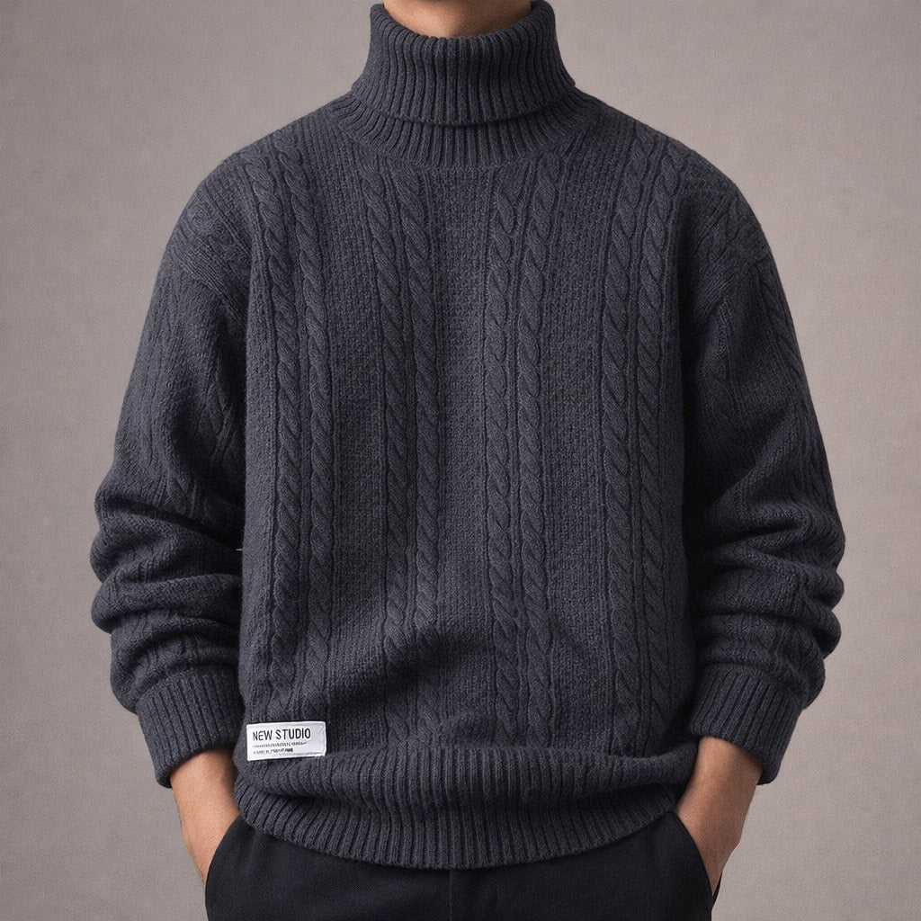 Alberto Zopfstrick-Rollkragenpullover