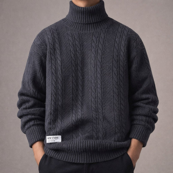 Alberto Zopfstrick-Rollkragenpullover