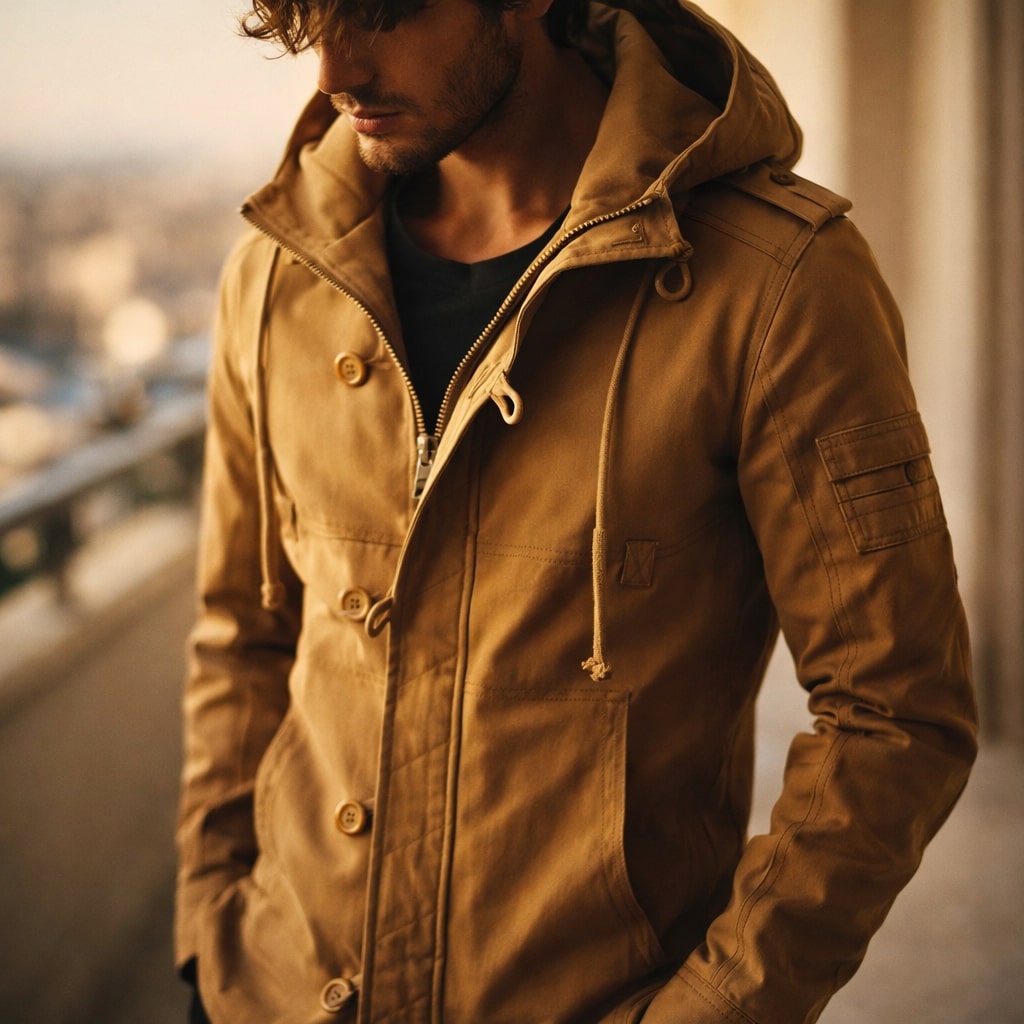 Alessio Feldjacke aus Baumwolle mit Kapuze