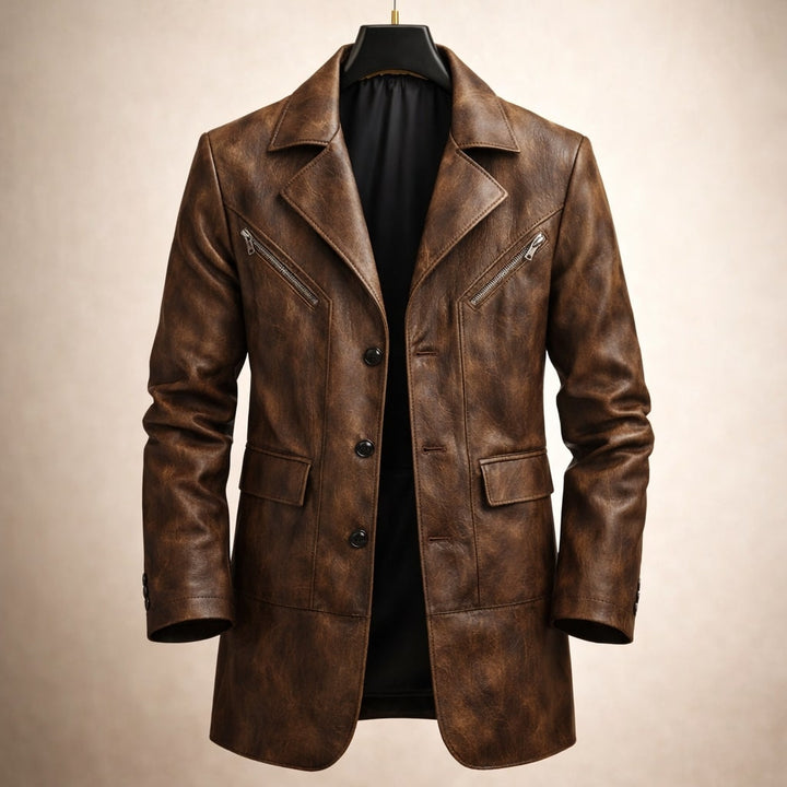 Riccardo Strukturierte Lederjacke
