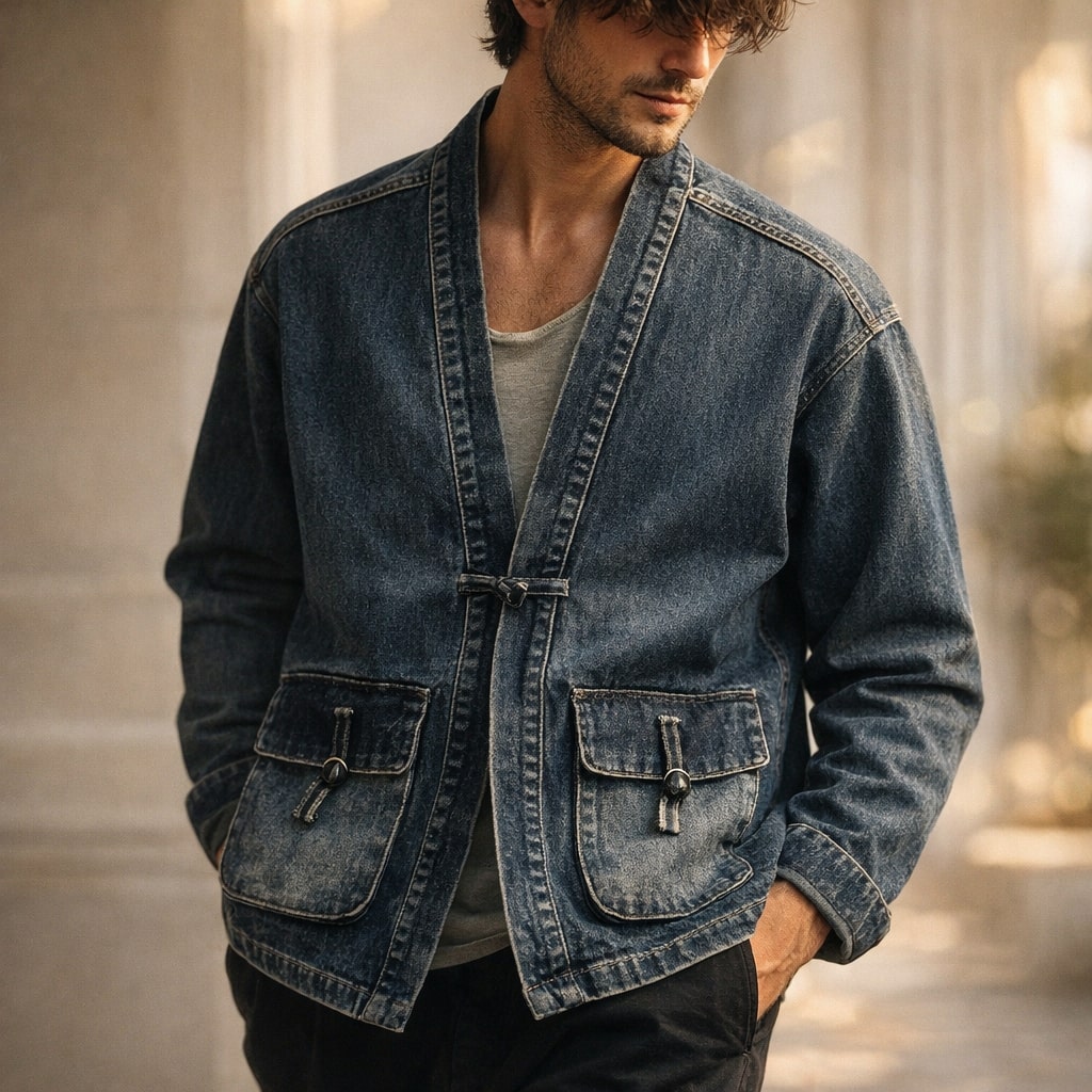 Diego Wickeljacke aus Baumwoll-Denim