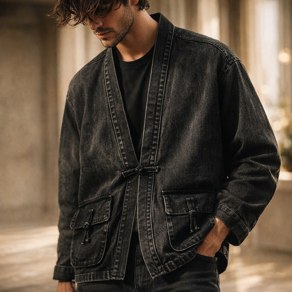 Diego Wickeljacke aus Baumwoll-Denim