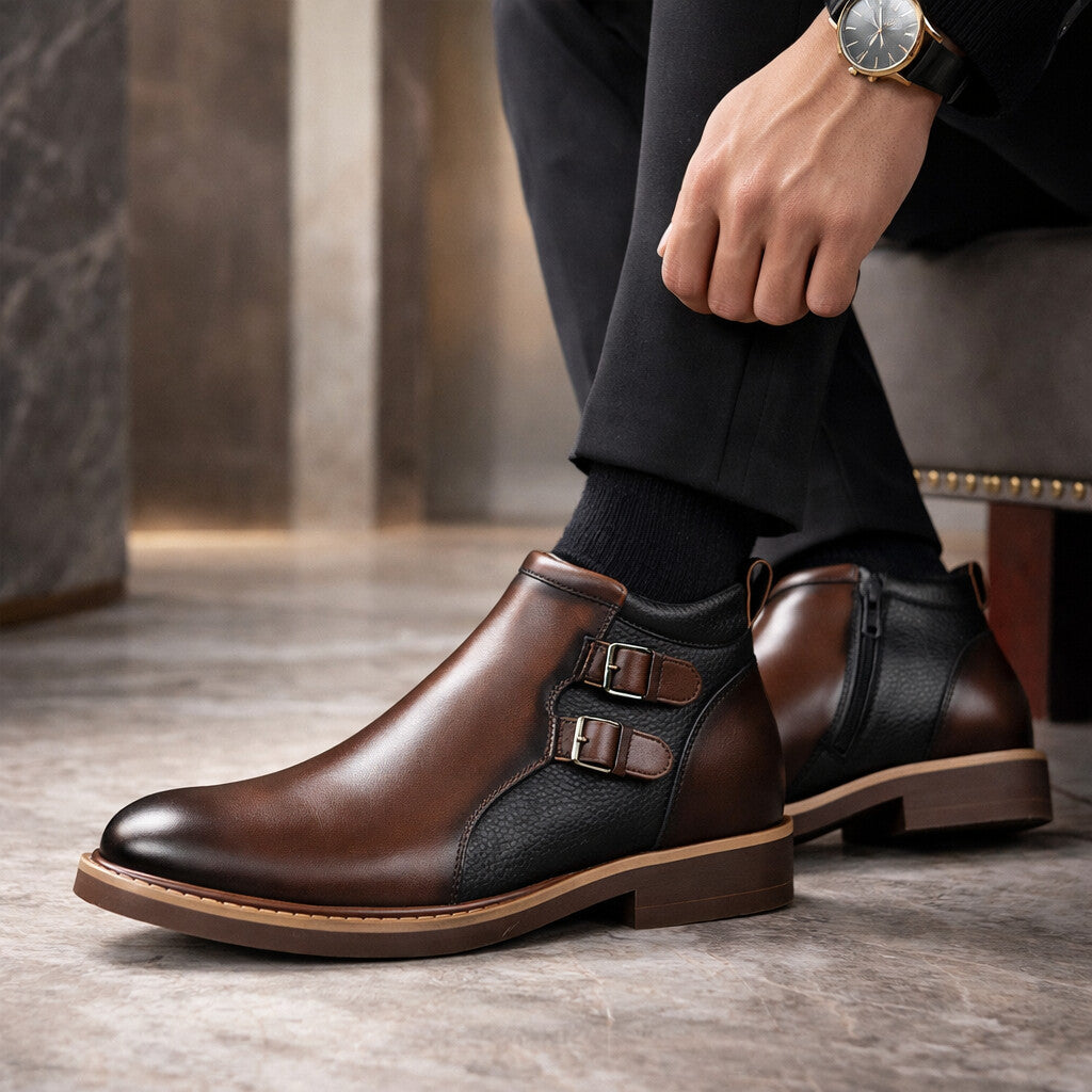 Matteo Leder-Stiefeletten