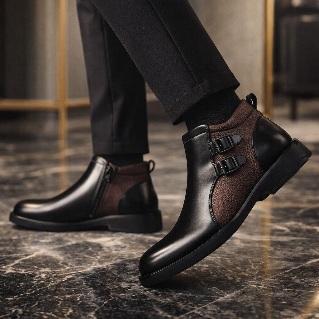 Matteo Leder-Stiefeletten