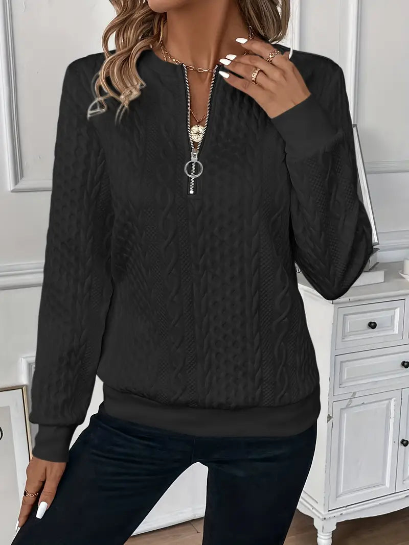 AVELOR Amy Zip Knit Sweater