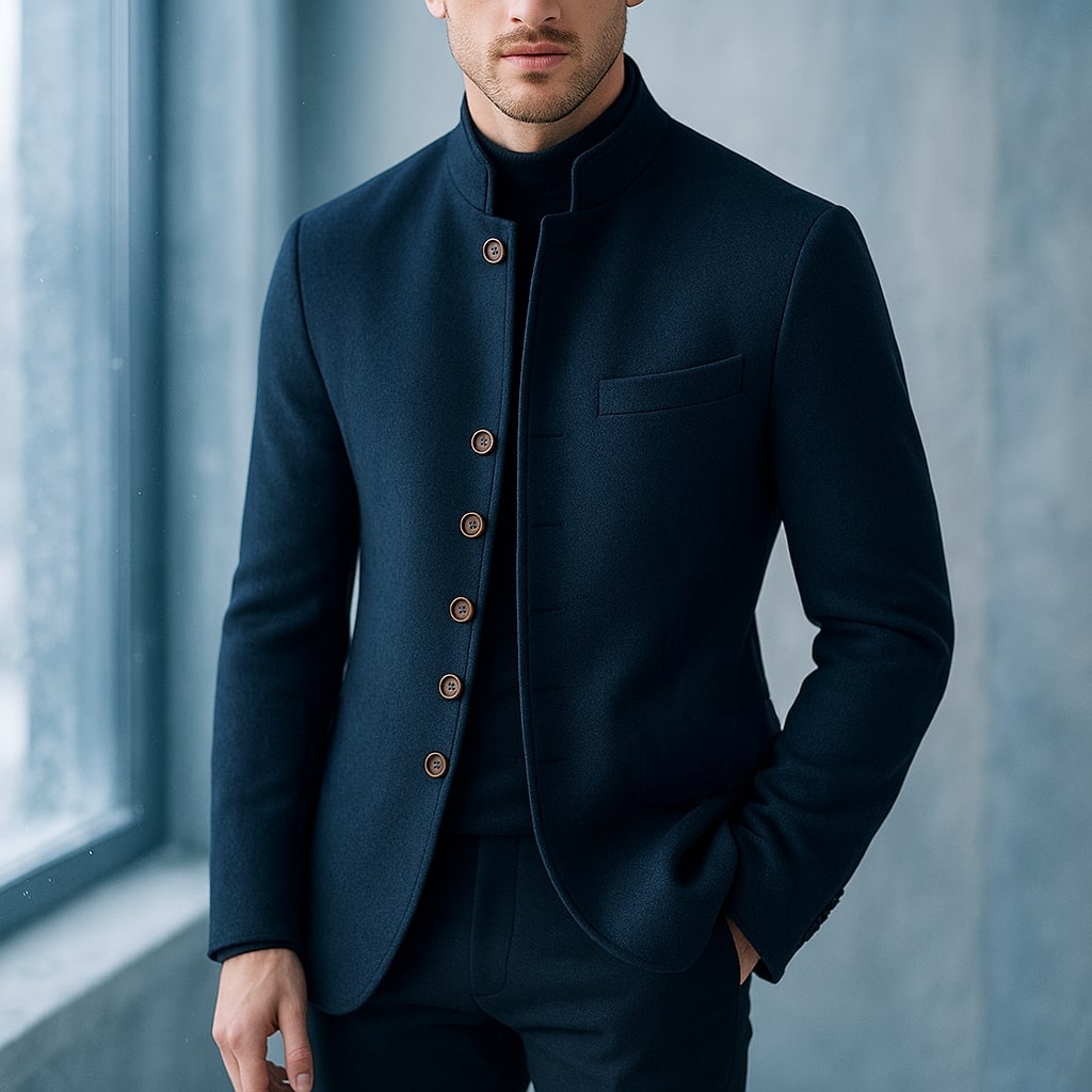 Matteo Wolljacke mit Stehkragen