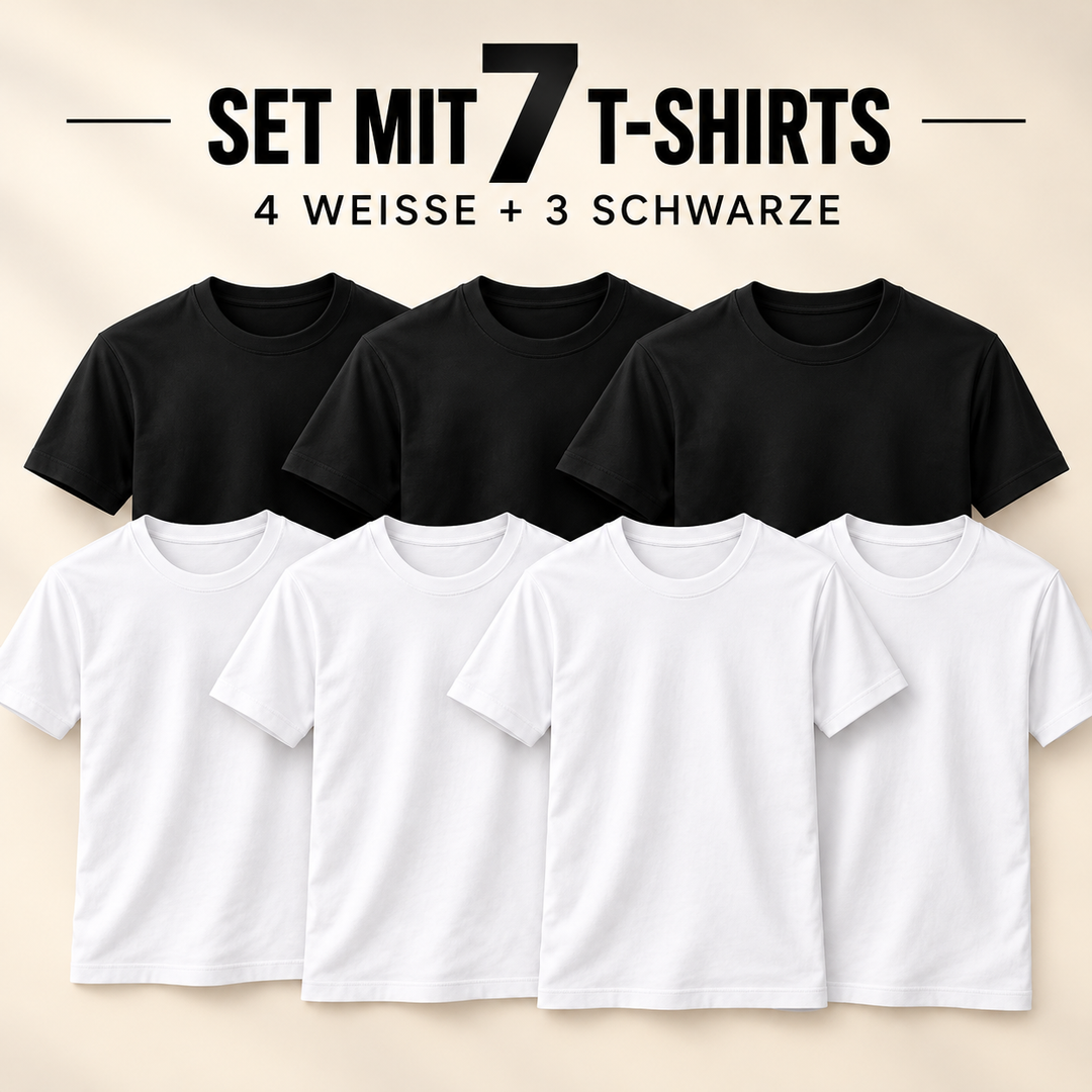7er T-Shirt Vorteilspack – 4 kaufen, 3 gratis
