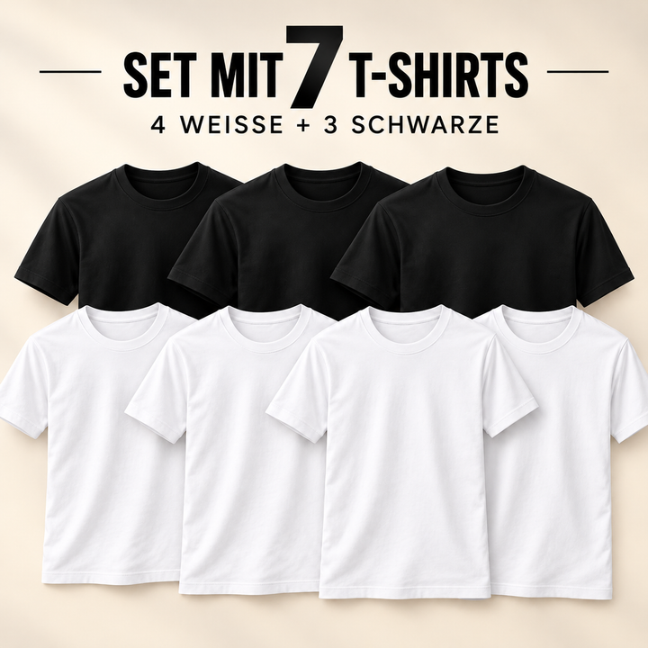 7er T-Shirt Vorteilspack – 4 kaufen, 3 gratis