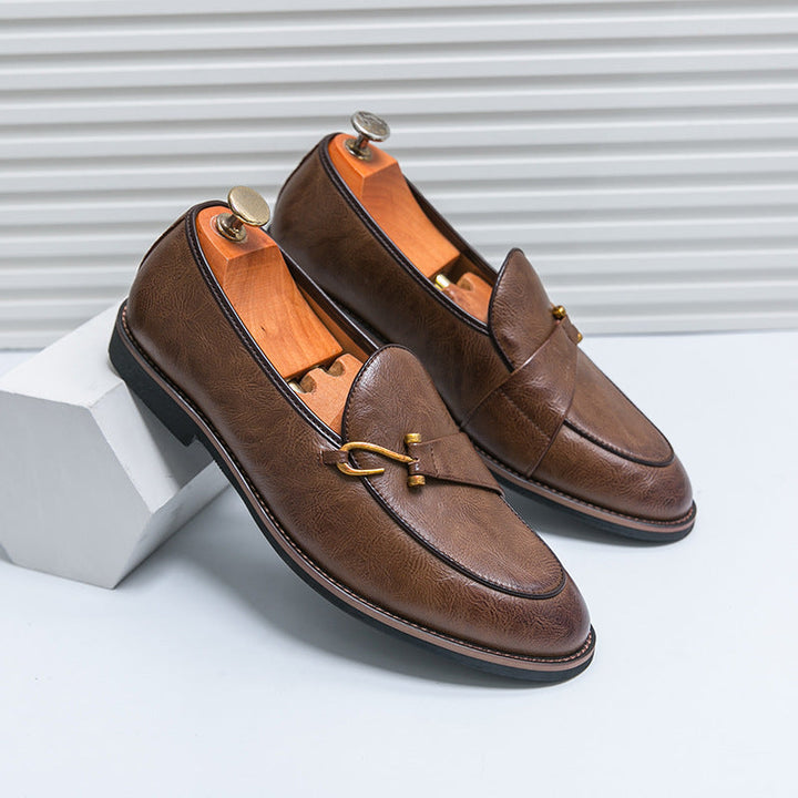 Xavier Leder-Loafer mit Metallspange