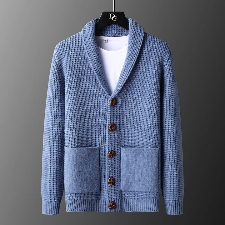 Lorenzo Waffelstrick-Strickjacke