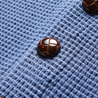 Lorenzo Waffelstrick-Strickjacke