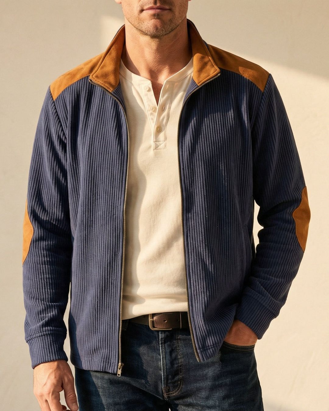 Enzo Rippjacke mit Reißverschluss