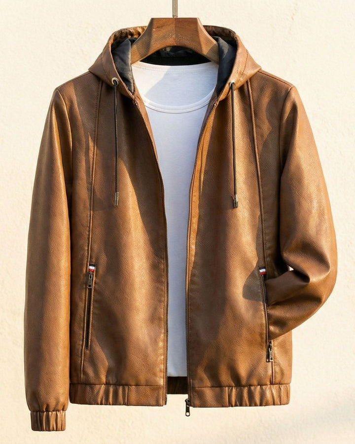 Lorenzo Lederjacke mit Kapuze